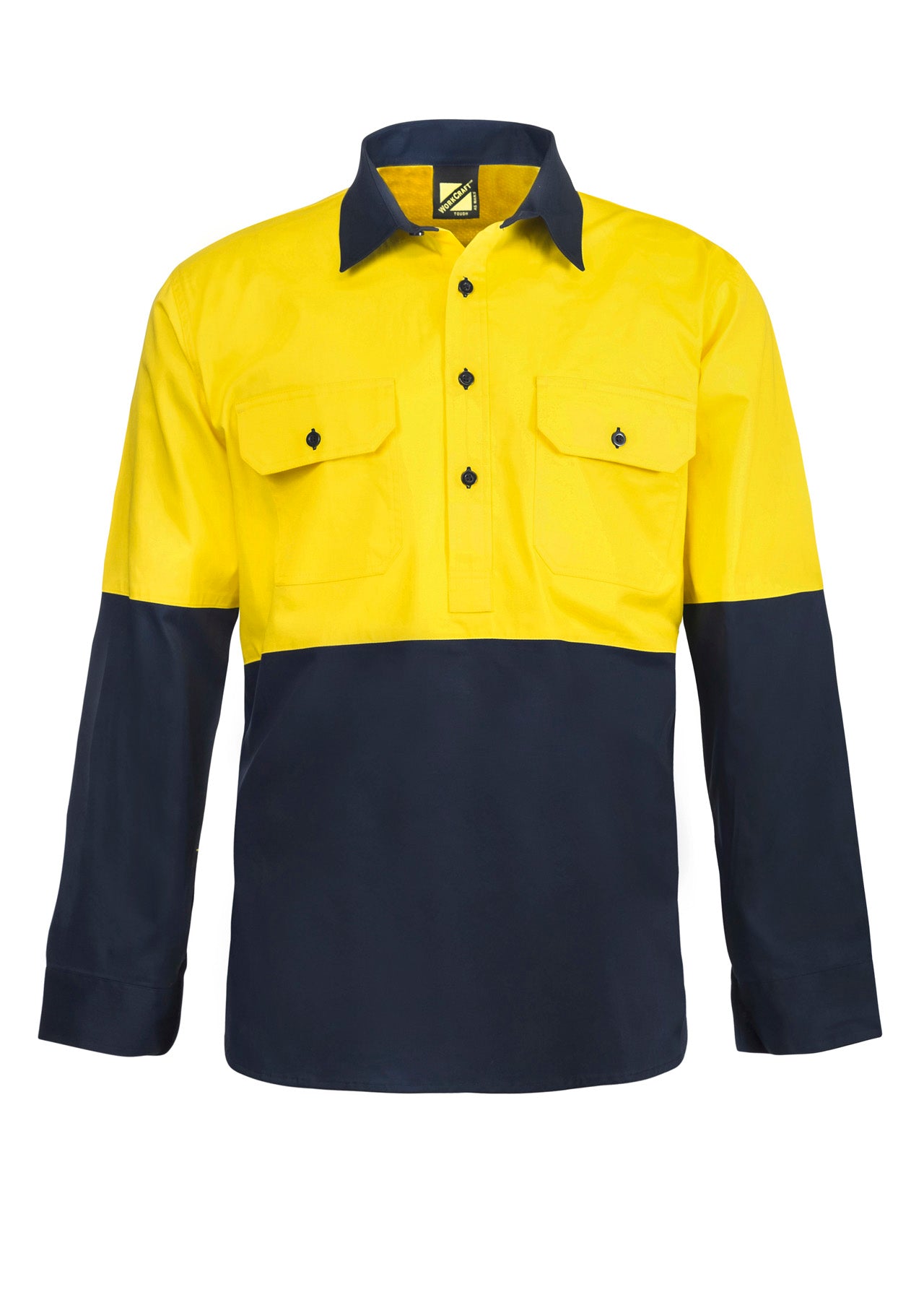 2 Tone Half Placket Shirt with Gusset