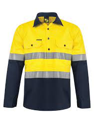 2 Tone Half Placket Shirt with Vented Back